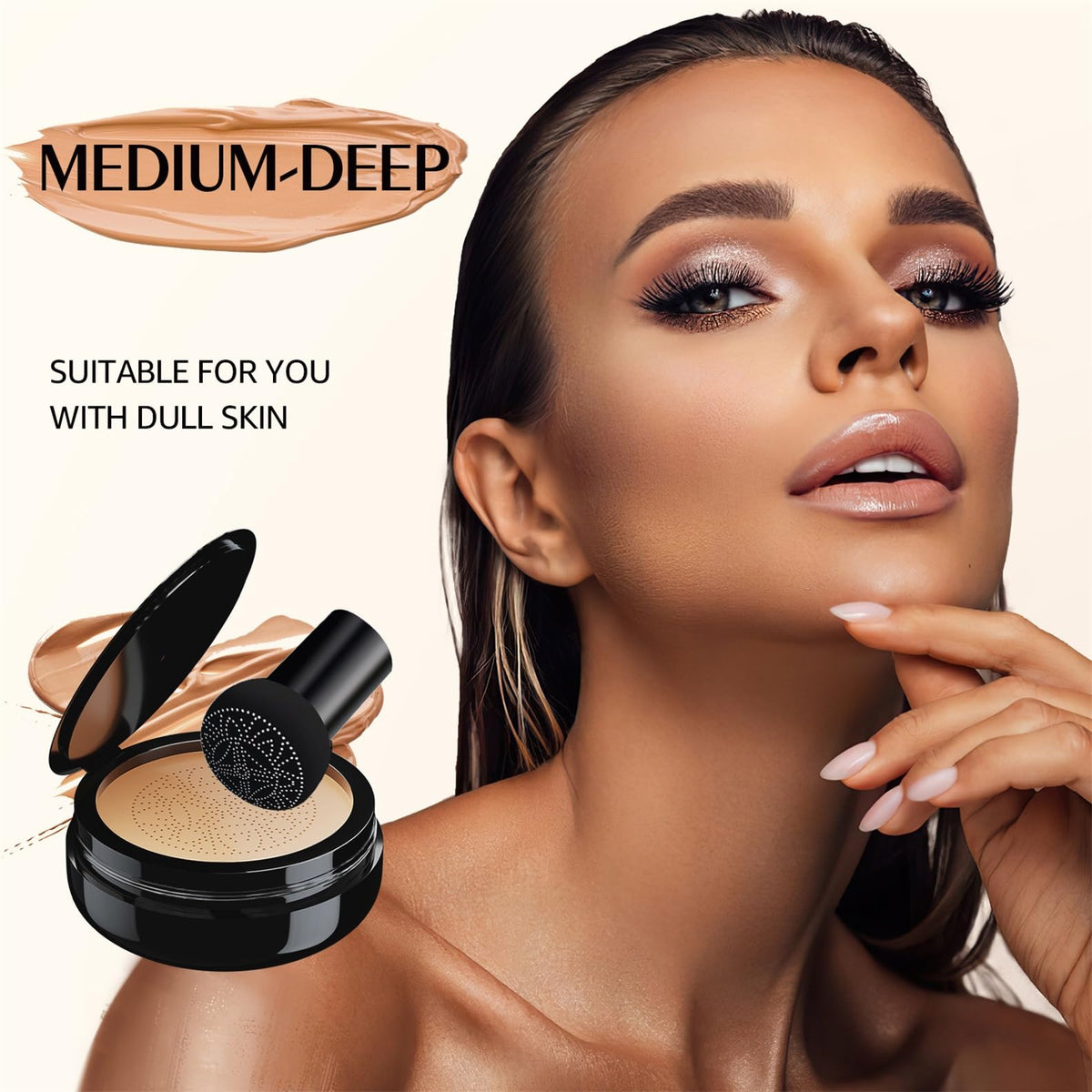 OETUIOW product swatch showing creamy texture and medium deep shade payoff