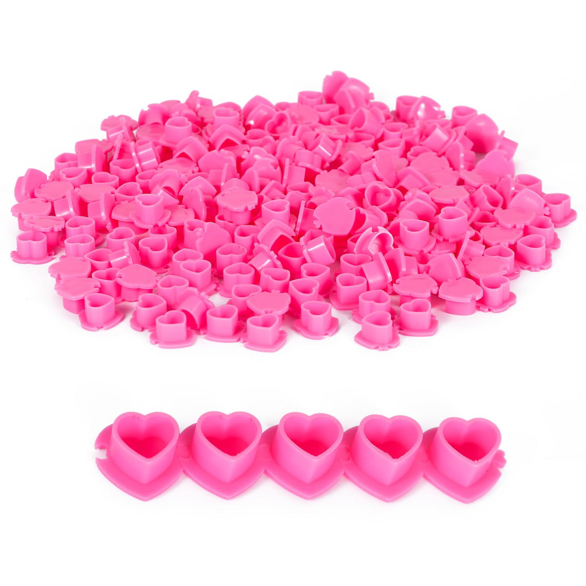 OFEYLE front packaging showing 200 heart shaped pink ink cups and quantity benefit