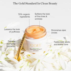 Ogee jar texture close-up revealing creamy balm and quick absorption benefit