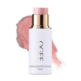 Ogee face stick front view showing pearlescent peony shade and compact design for easy glow