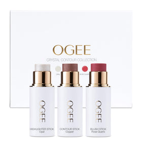 Ogee face stick trio front packaging showing compact organic contour set benefit on-the-go