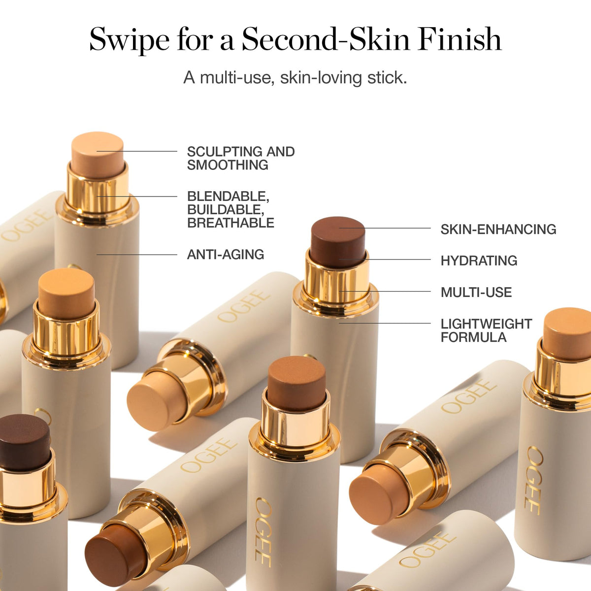 Ogee foundation stick blended cheek before and after natural finish benefit