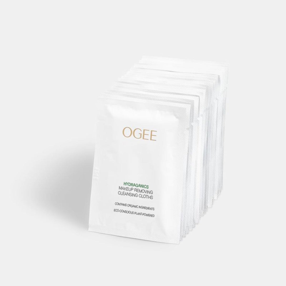 Ogee front packaging showing 20-count moisturizing wipes and clear benefits