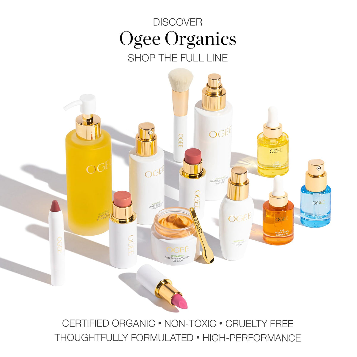 Ogee MAGNOLIA box and label detail highlighting organic claims and ingredient transparency benefit