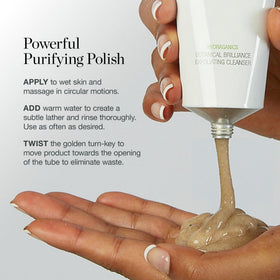 Ogee cleanser poured on hands illustrating easy application and smooth lather