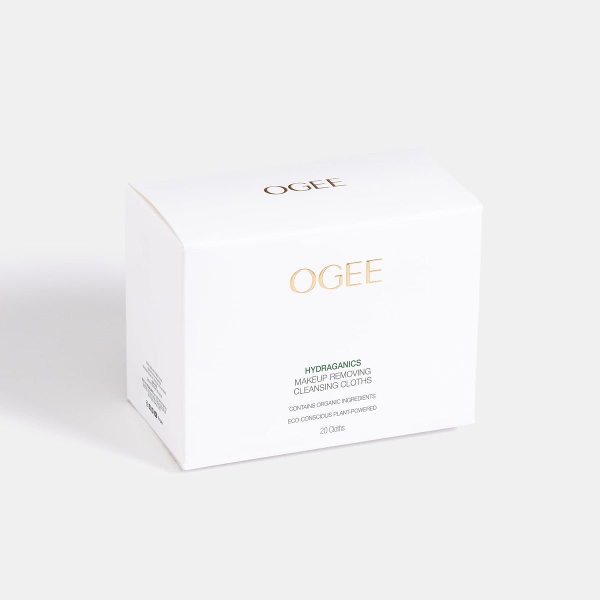Ogee wipe next to a hand to show size and single-use convenience benefit