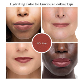 Ogee close-up texture of sculpted lip oil melting for smooth glossy application benefit
