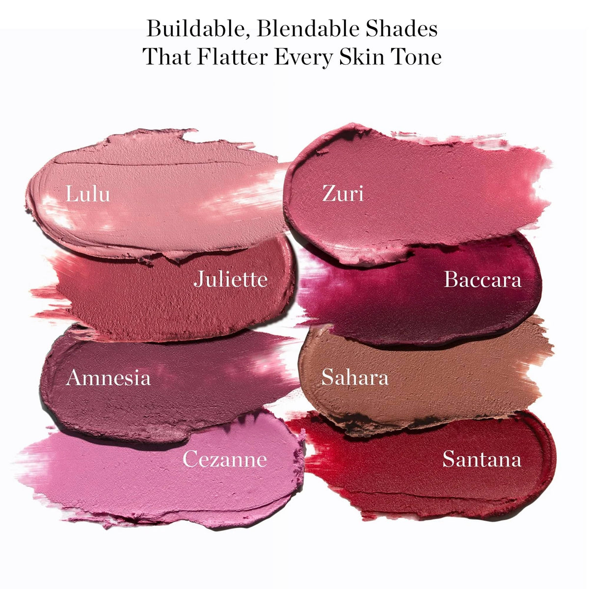 Ogee texture swatch Lulu on arm showing velvety matte finish and hydrated look