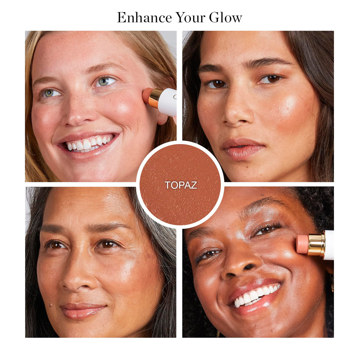 Ogee TOPAZ open stick texture close-up illustrating blendable cream finish benefit