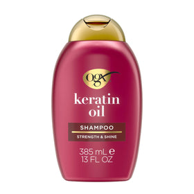 OGX front packaging showing bottle and benefits