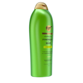 OGX conditioner being applied in shower illustrating scalp refresh and gentle cleansing benefit