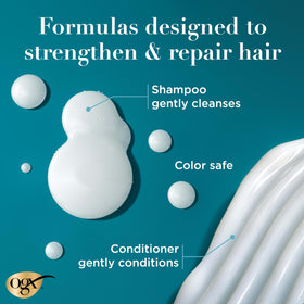 OGX conditioner cream texture in spoon showing rich moisturizing properties