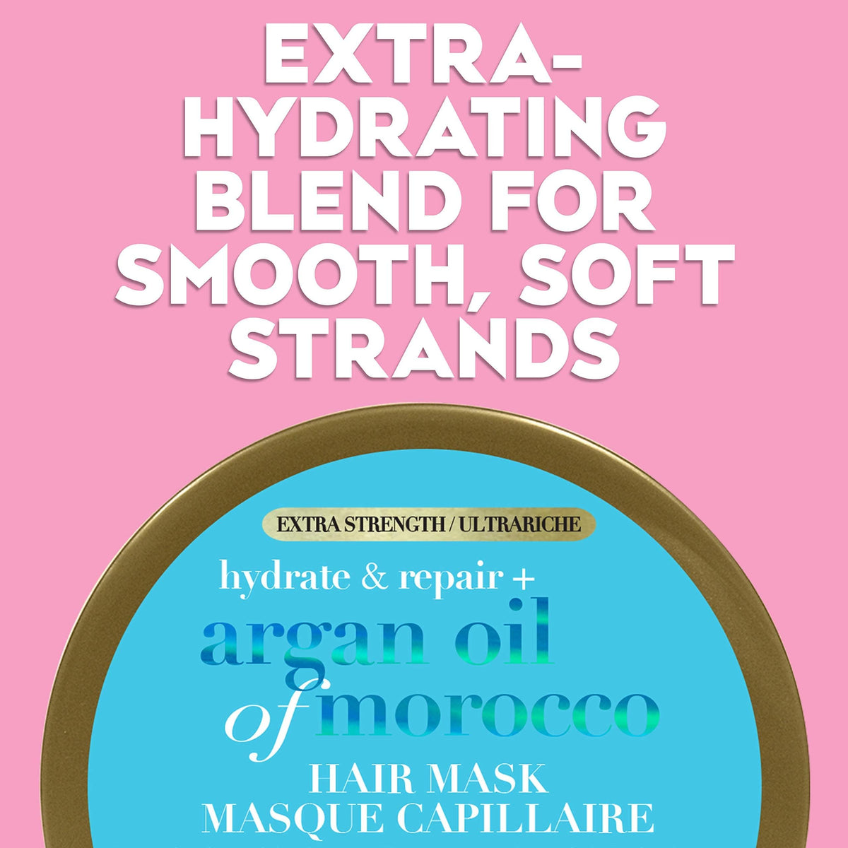 OGX applying mask to damp hair demonstrating detangling and moisture boost