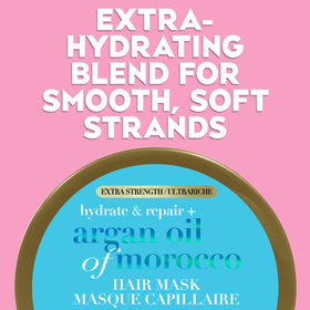 OGX applying mask to damp hair demonstrating detangling and moisture boost