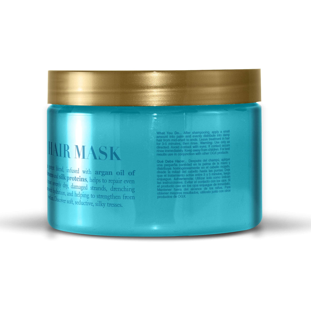 OGX open jar showing creamy texture for deep hydration and easy application
