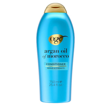 OGX front packaging showing 25.4 fl oz bottle and repair benefit