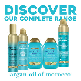 OGX shampoo in shower scene showing in-use hydration and clean hair