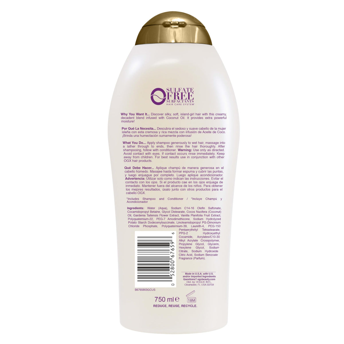 OGX before and after hair showing reduced frizz and improved smoothness