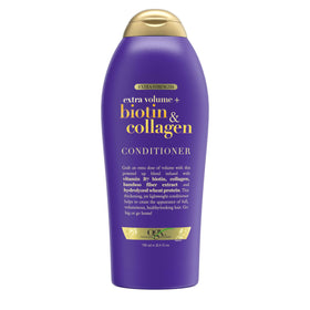 OGX biotin & collagen front packaging shows bottle and size benefit