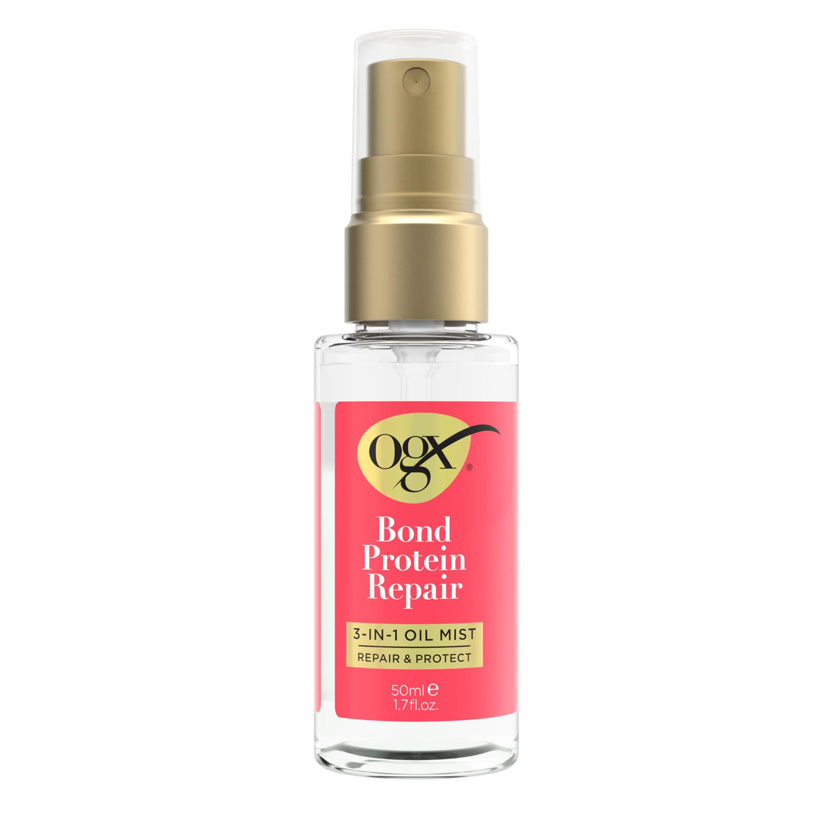 OGX bottle front packaging showing product and benefits