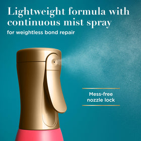 OGX product texture and spray nozzle detail showing lightweight, non-greasy finish