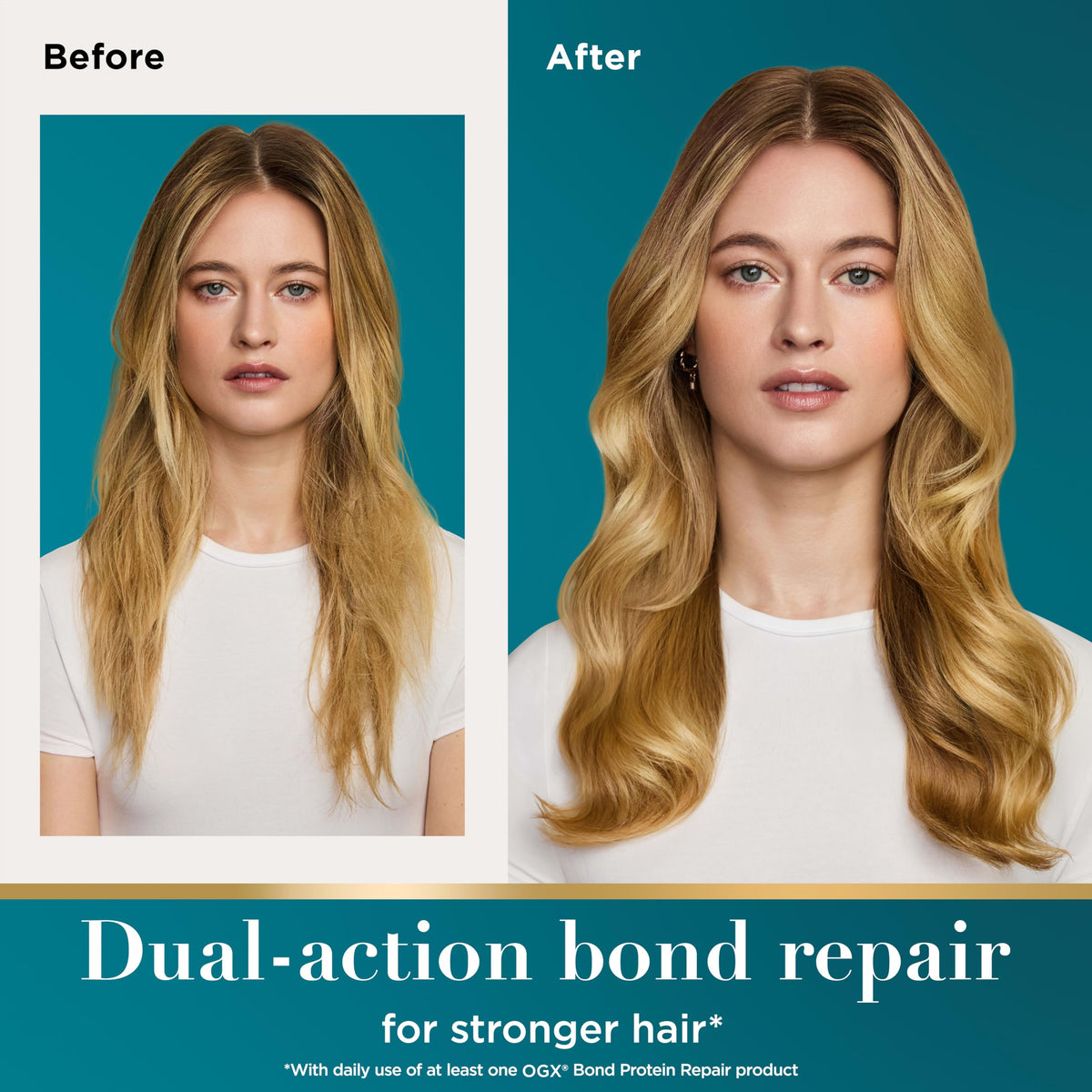 OGX continuous mist action spraying onto hair providing even heat protection coverage