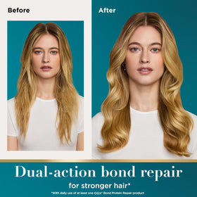 OGX continuous mist action spraying onto hair providing even heat protection coverage