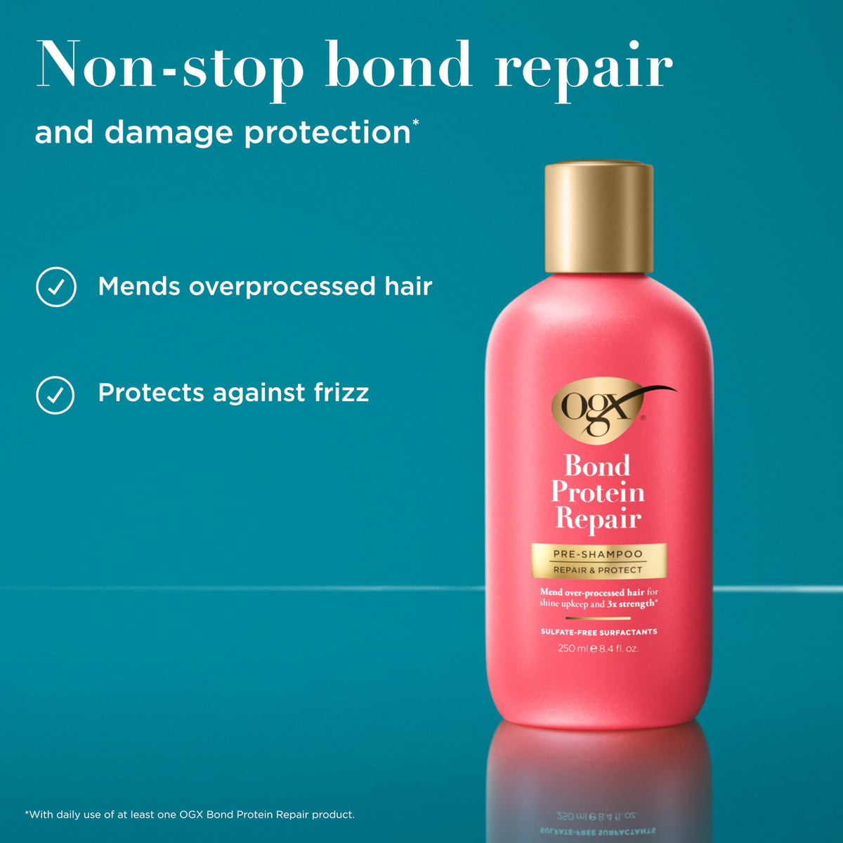 OGX creamy pre‑shampoo texture closeup conveying rich conditioning and spreadability