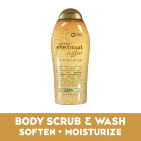 OGX in-shower use demonstrating exfoliating action and refreshed skin
