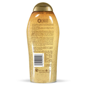 OGX product label detail highlighting arabica coffee and coconut oil benefits