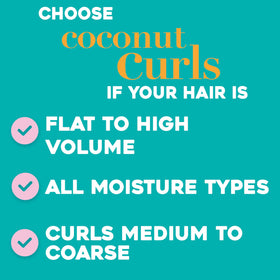 OGX application on damp curls demonstrating detangling and definition benefits