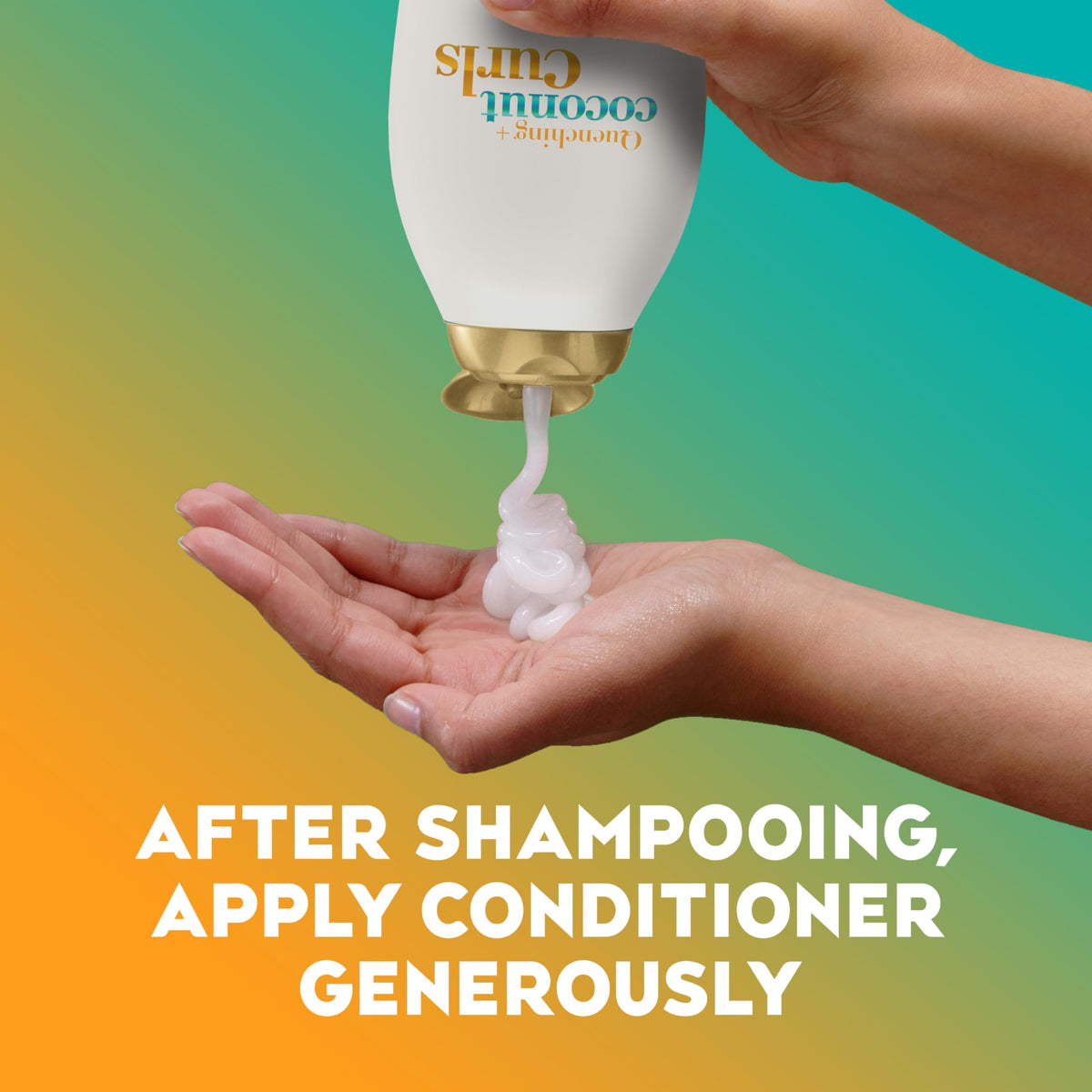 OGX bottle cap close-up highlighting convenient dispenser design