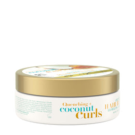 OGX on bathroom shelf with coconut props giving natural-inspired styling benefit