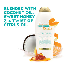 OGX creamy conditioner texture on hand illustrating easy spread
