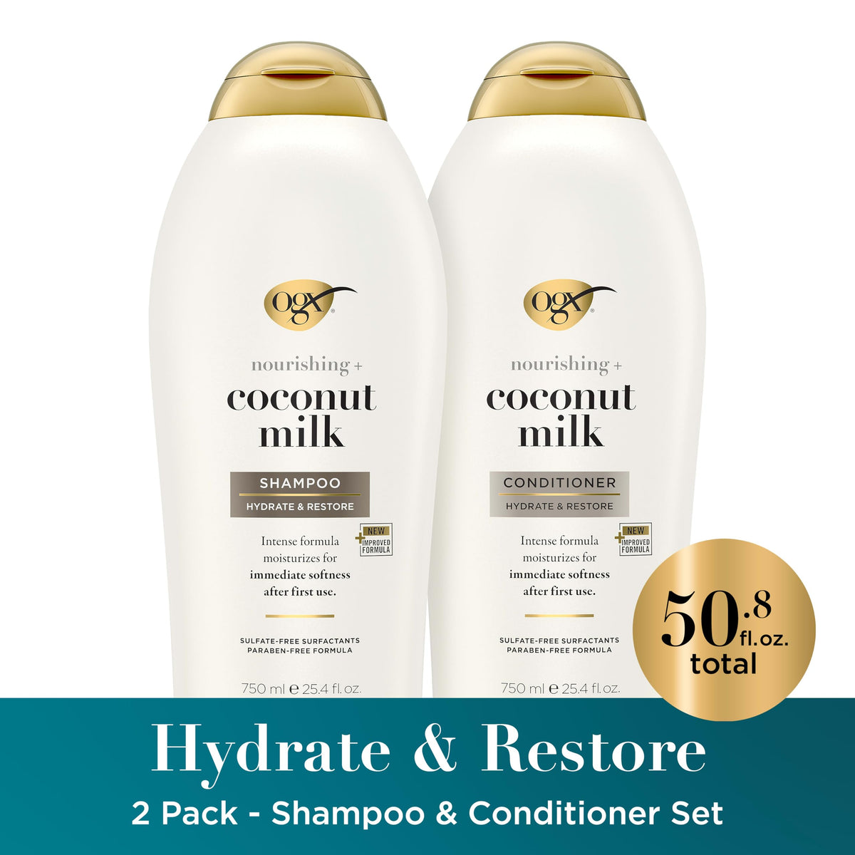 OGX back label ingredients view showing formulation details and sulfate-free benefit