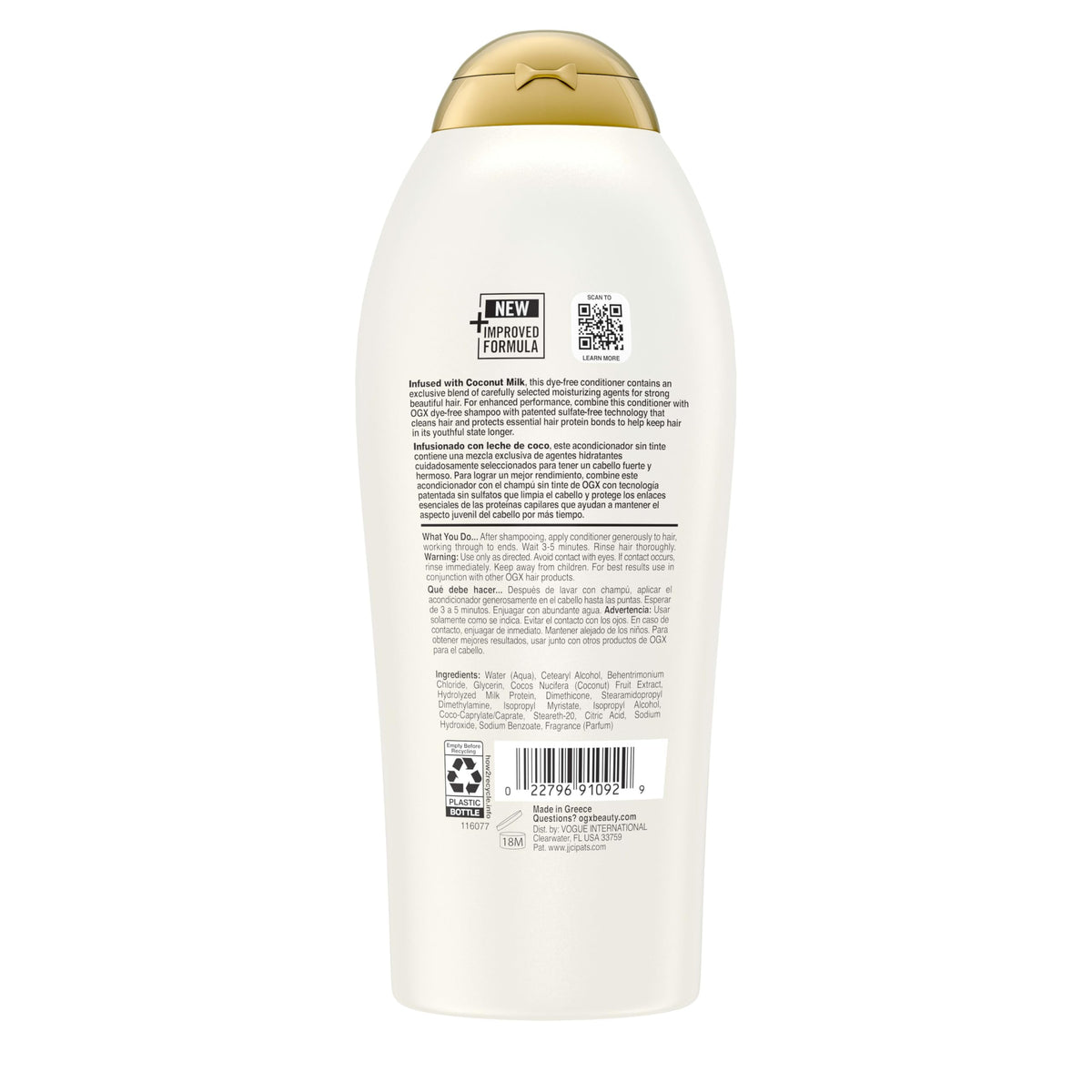 OGX conditioner on bathroom shelf in a routine setting suggesting lifestyle convenience benefit