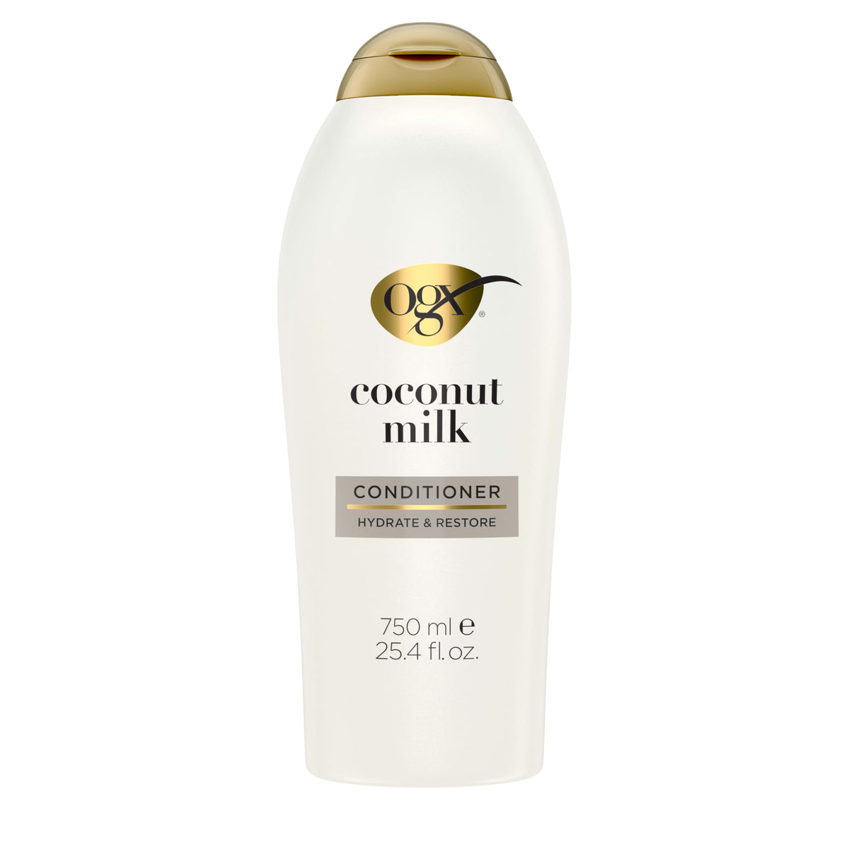 OGX bottle front view showing product and size, easy-to-identify packaging benefit