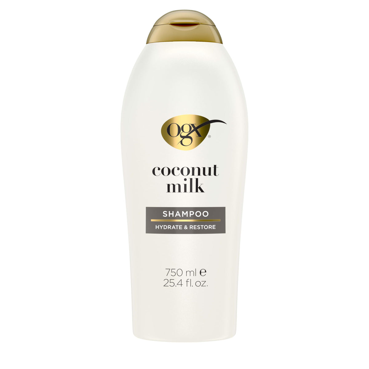 OGX front bottle view showing 25.4 fl oz and hydrating benefits