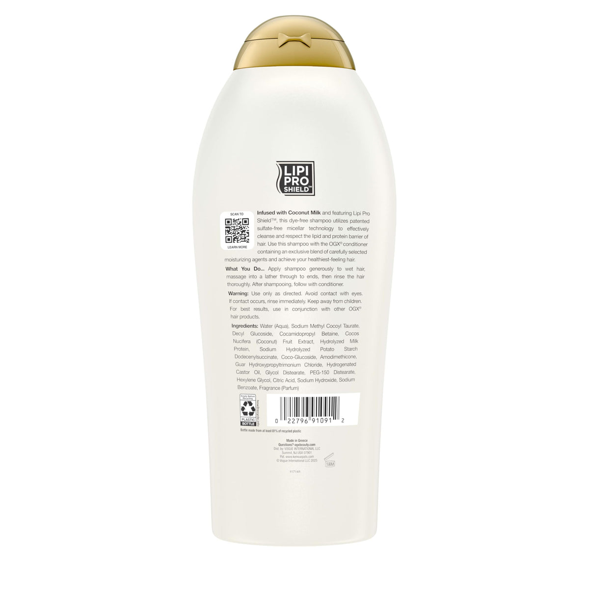 OGX bottle in shower setting indicating easy in-shower hydration