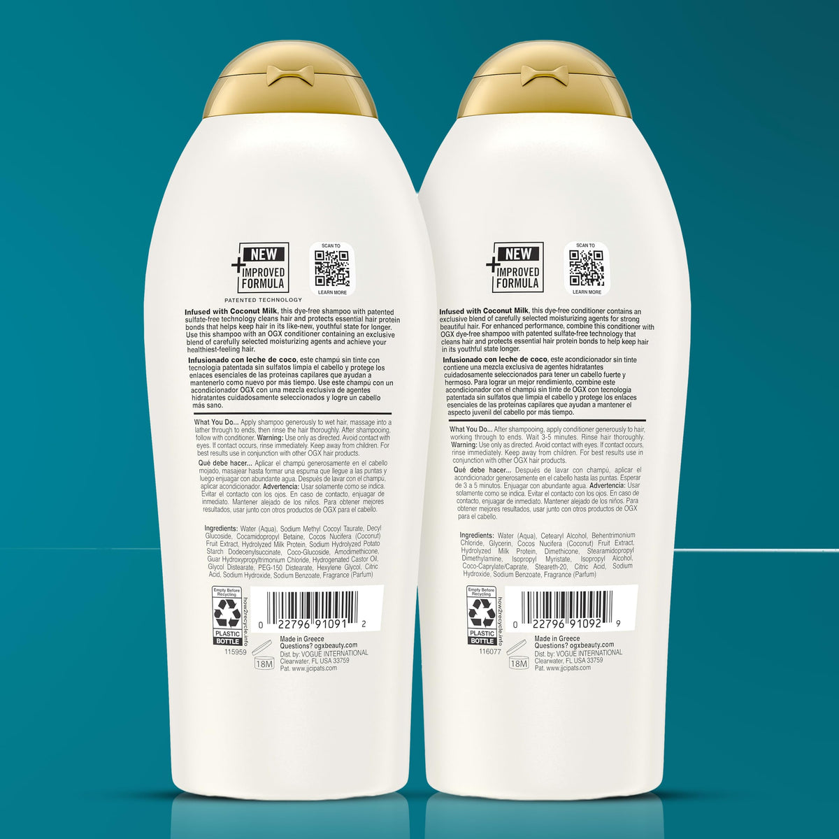 OGX styled hair after use showing smooth, shiny finish and healthy-looking benefit