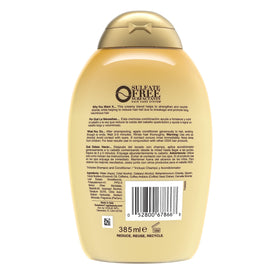 OGX conditioner on hair after wash showing smoother, stronger look
