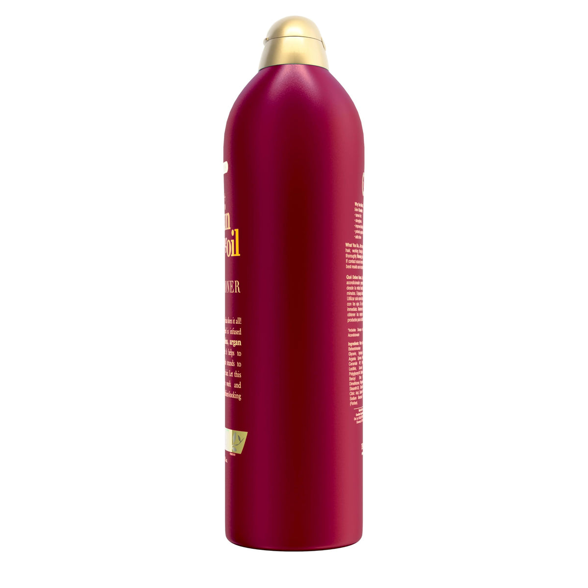 OGX bottle beside matching shampoo for a complete smoothing routine