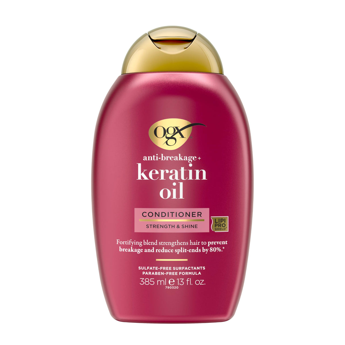 OGX label close-up highlighting formula details and gentle surfactant benefits