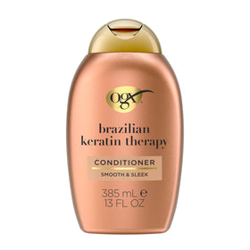 OGX Ever-Straightening front bottle showing label and glossy benefits