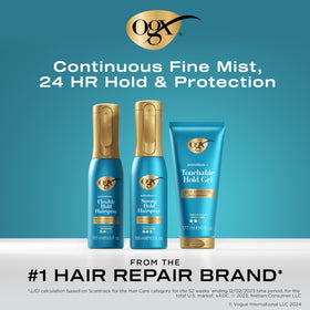 OGX finished sleek hairstyle showing smooth hold and reduced frizz