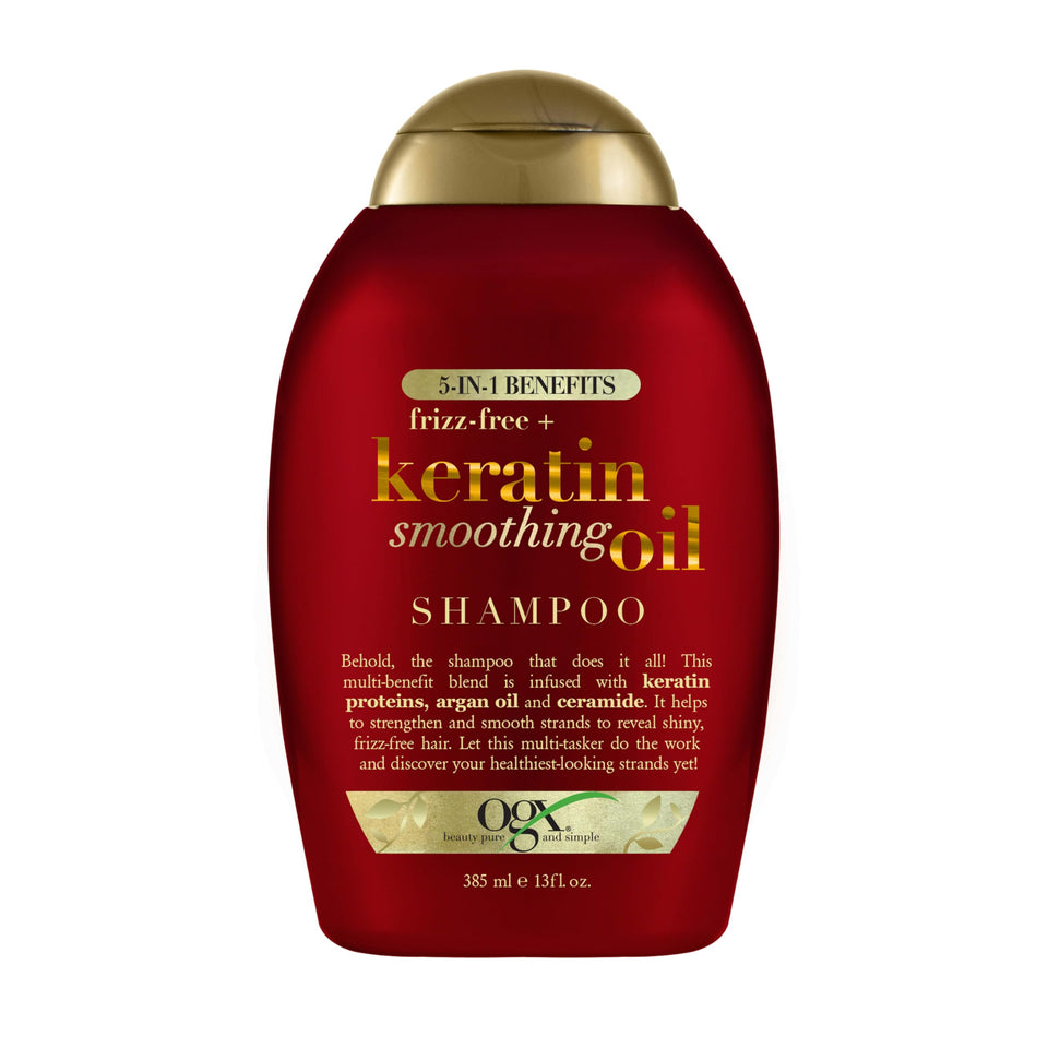 OGX front bottle showing product branding and benefit