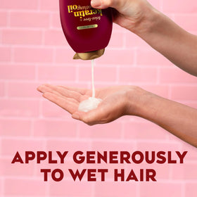 OGX creamy lather texture demonstrating gentle cleansing and non-greasy feel