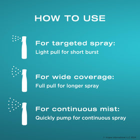 OGX spray pattern close-up displaying fine mist for full coverage