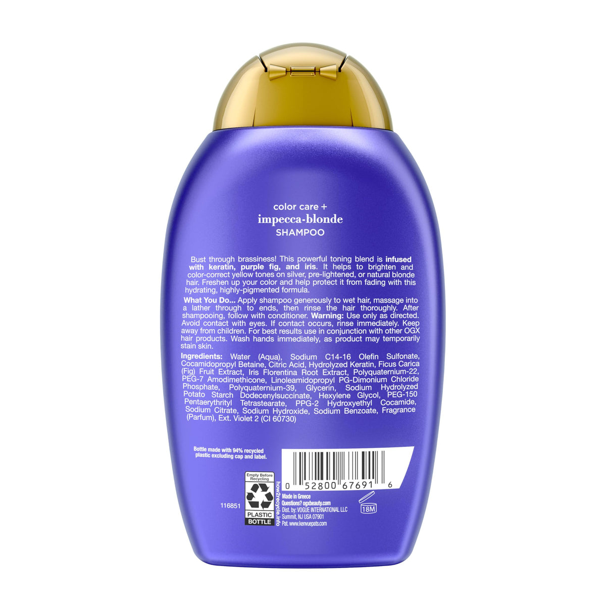 OGX bottle on bathroom shelf styled lifestyle scene conveying salon results