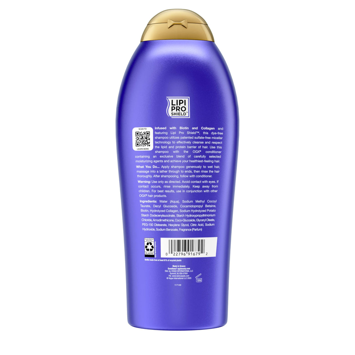 OGX in shower being applied to wet hair for instant texture and lift